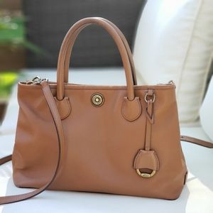 Ralph Lauren Millbrook Market Tote Tan Leather